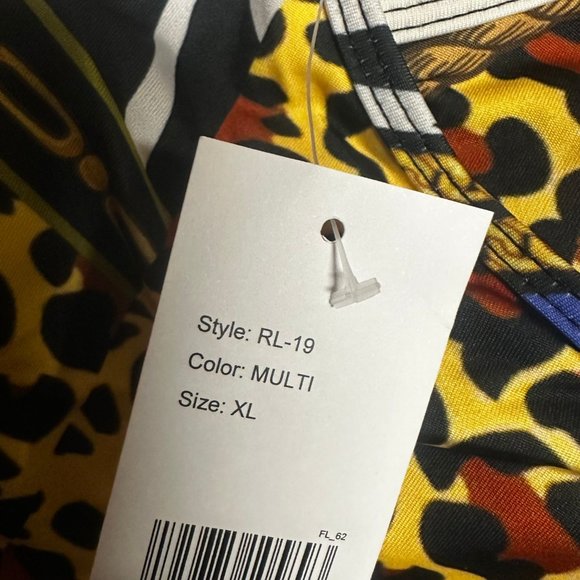 Reason Womens Multicolor Plaid Allover Print Chain Pullover Sports Bra Size XL - Picture 4 of 4